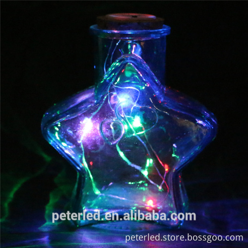 water bottle with led copper wire light coloful light for shop window decoration